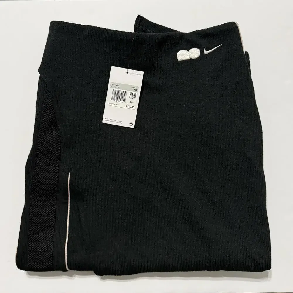 Nike Naomi Osaka High Waisted Ribbed Maxi Skirt Black IF2443 010 Women’s XS - Picture 2 of 13